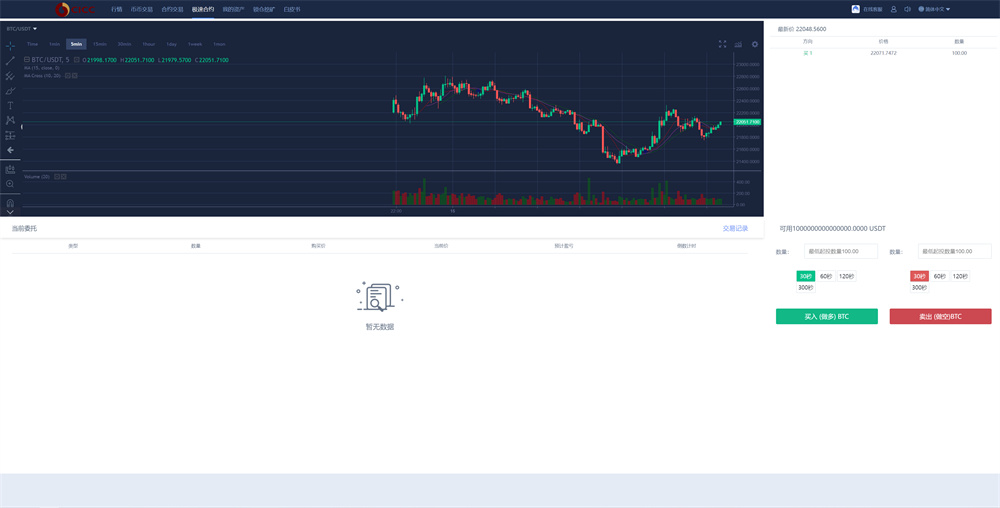 新版UI多语言交易所/锁仓挖矿/币币秒合约交易所+前端VUE源码